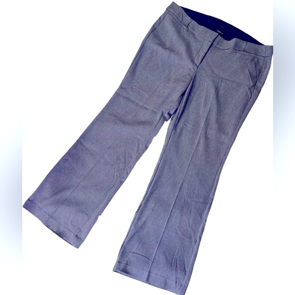 LANE BRYANT Navy Blue/White Jaggard Pattern “The Allie” Pants, Size 20 Reg, GUC.